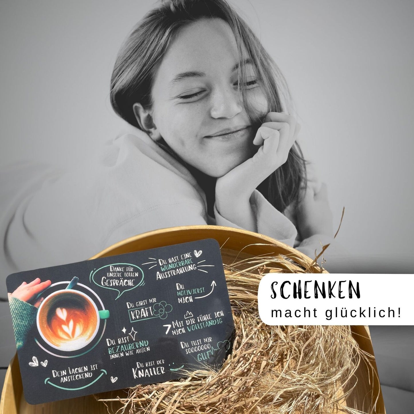 Lieblingsmensch Geschenk – Geschenk für Freundin – Frühstücksbrettchen Du bist in grün – schenken macht glücklich