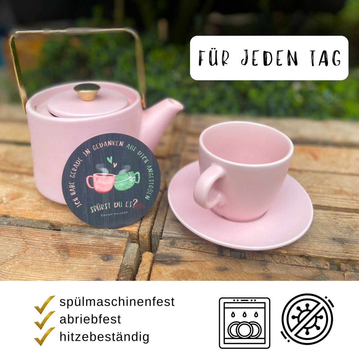 Herzlichen Glückwunsch Geschenk zum Gratulieren aus der Ferne_ Getränke Untersetzer AUF DICH ANGESTOßEN – Für jeden Tag