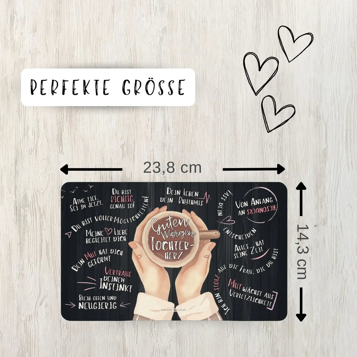 Frühstücksbrettchen Guten Morgen Tochterherz - Geschenk Tochter von Mama