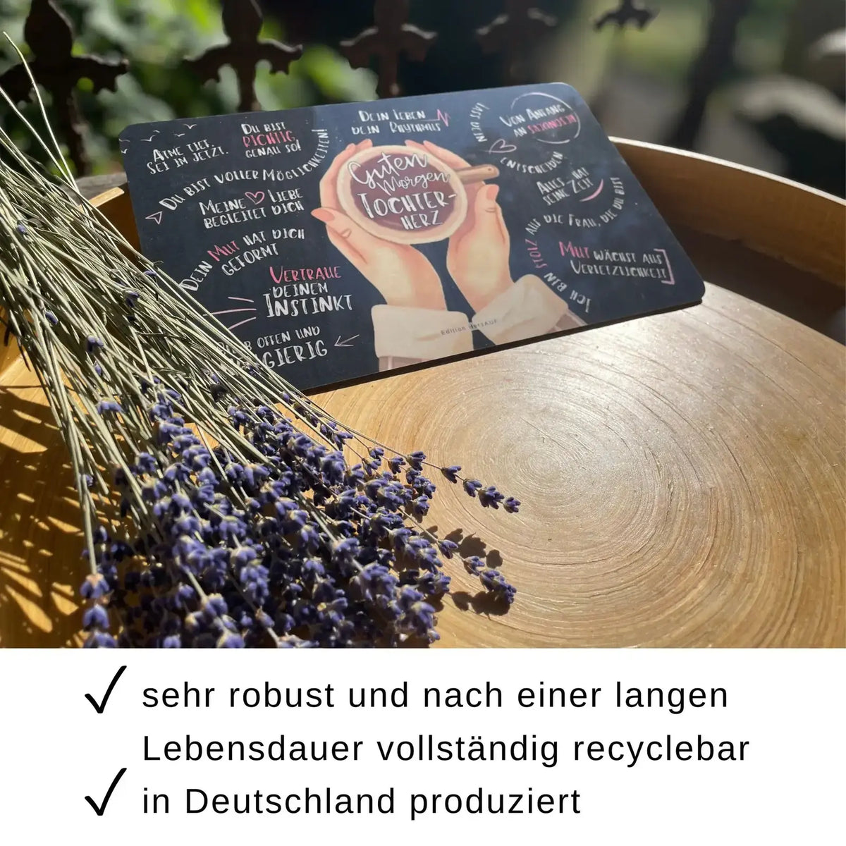 Frühstücksbrettchen Guten Morgen Tochterherz - Geschenk Tochter von Mama robust