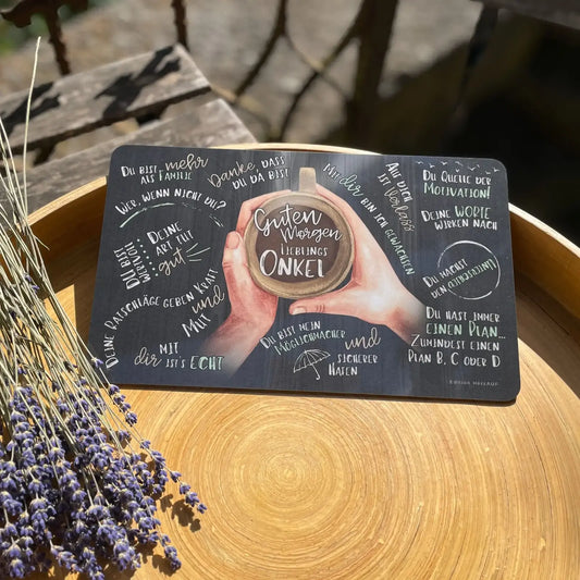 Frühstücksbrettchen "Guten Morgen Lieblingsonkel" - Geschenk für Onkel