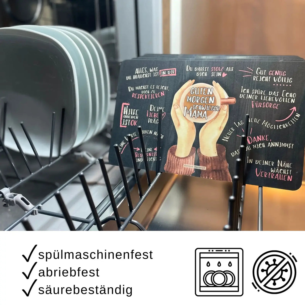 Frühstücksbrettchen "Guten Morgen Schwiegermama“ - Schwiegermama Geschenk - spülmaschinenfest