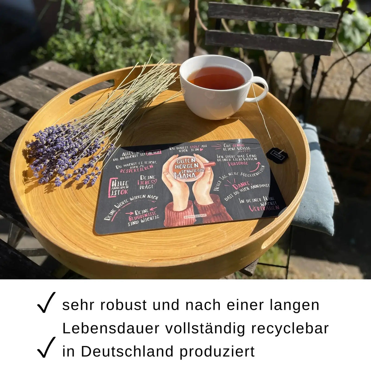 Frühstücksbrettchen "Guten Morgen Schwiegermama“ - Schwiegermama Geschenk - robust Resopal