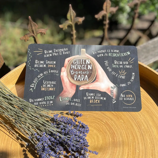 Frühstücksbrettchen Guten Morgen Bonuspapa - Stiefvater Geschenk