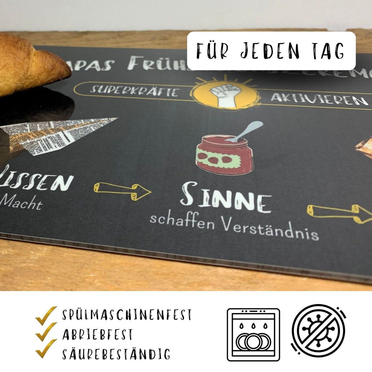 Papa Geschenk, das Superkräfte aktiviert – Bester Papa Frühstücksbrettchen für jeden Tag