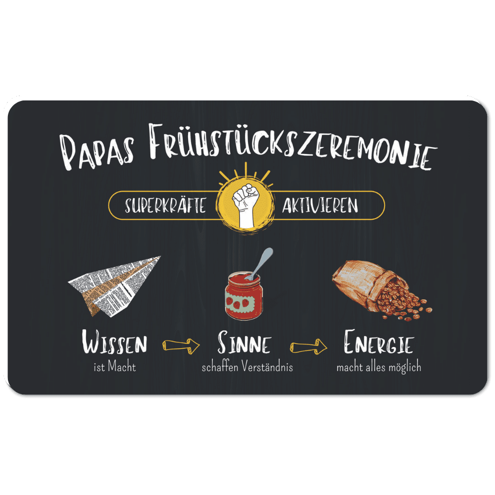 Brettchen Papas Frühstückszeremonie
