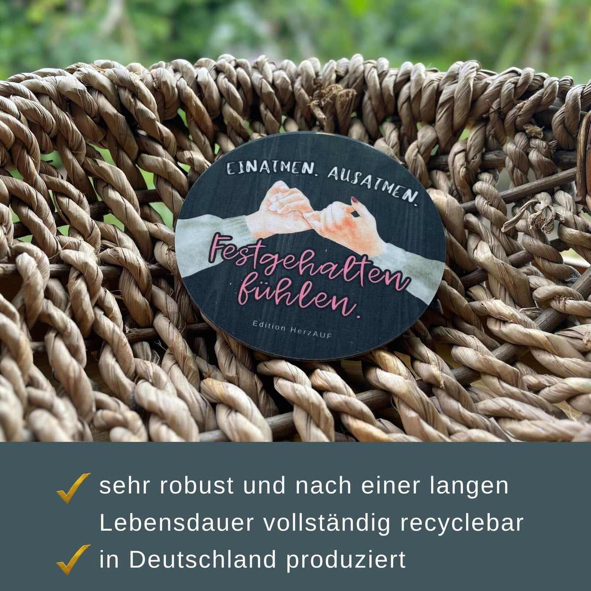 Untersetzer „Festgehalten fühlen“ – Freundschafts Geschenkidee - robust