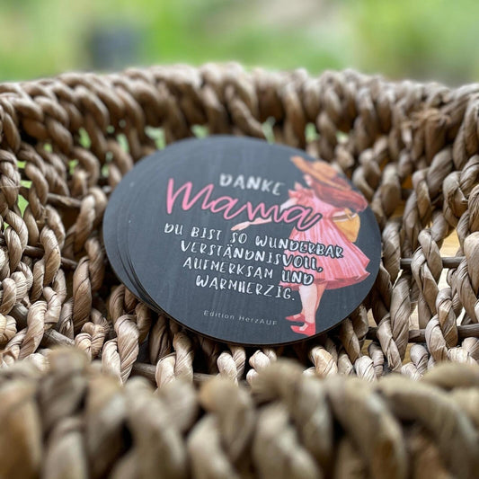 Getränke Untersetzer - Danke Mama - Kleines Geschenk für Mama