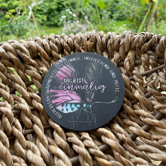 Kleines Danke Geschenk für Frauen- Getränkeuntersetzer DU BIST EINMALIG