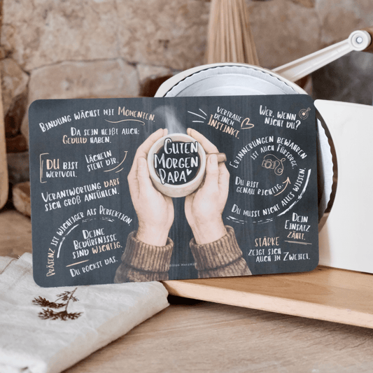 Frühstücksbrettchen neuer Papa "Guten Morgen Papa"