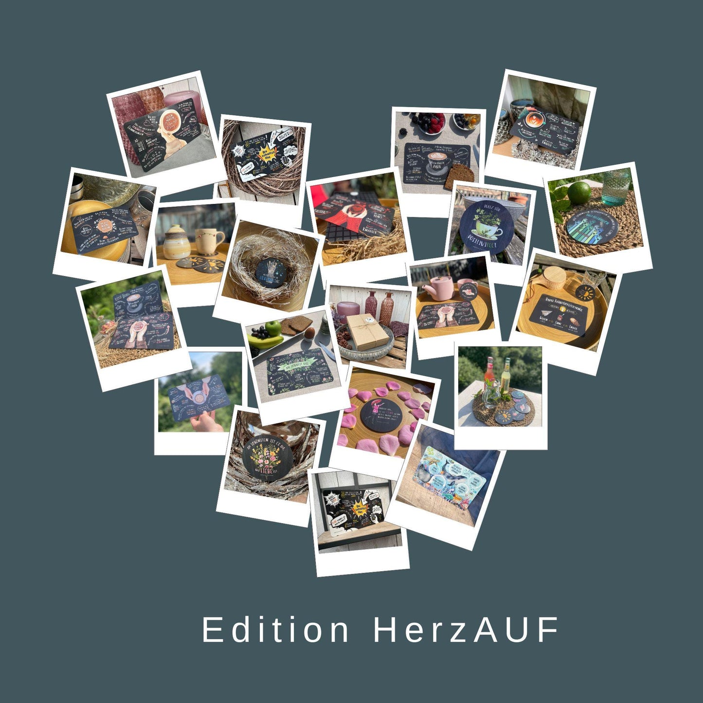 Du schaffst das - Geschenkset: Frühstücksbrettchen + Halter + Untersetzer „Platz für PositiviTeet“