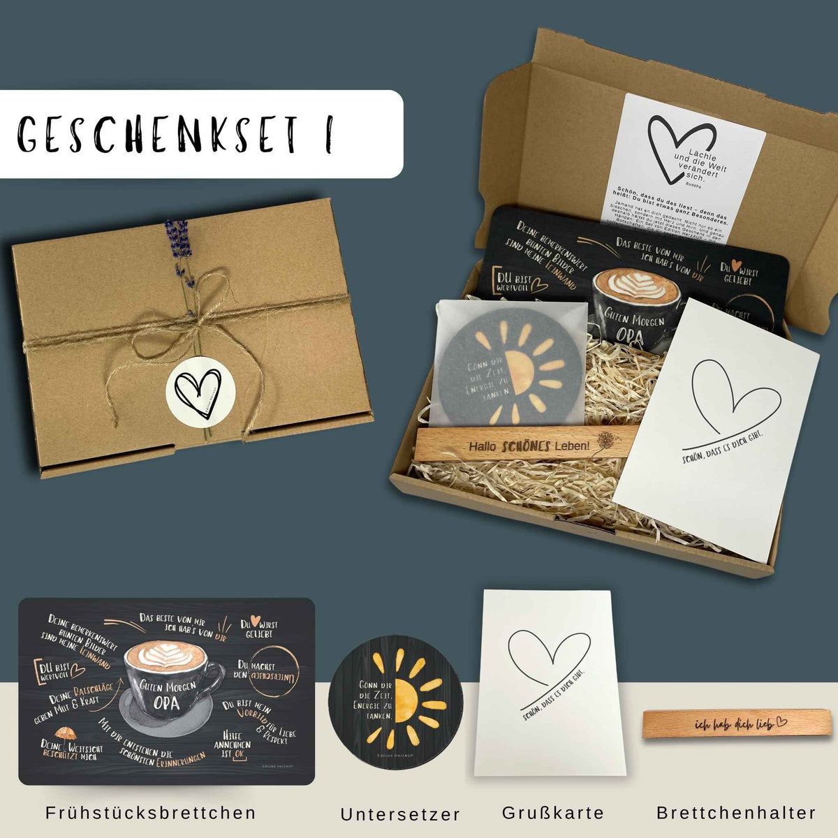 Geschenkset „Guten Morgen Opa“ – Eine liebevolles Geschenk für Opa, das von Herzen kommt