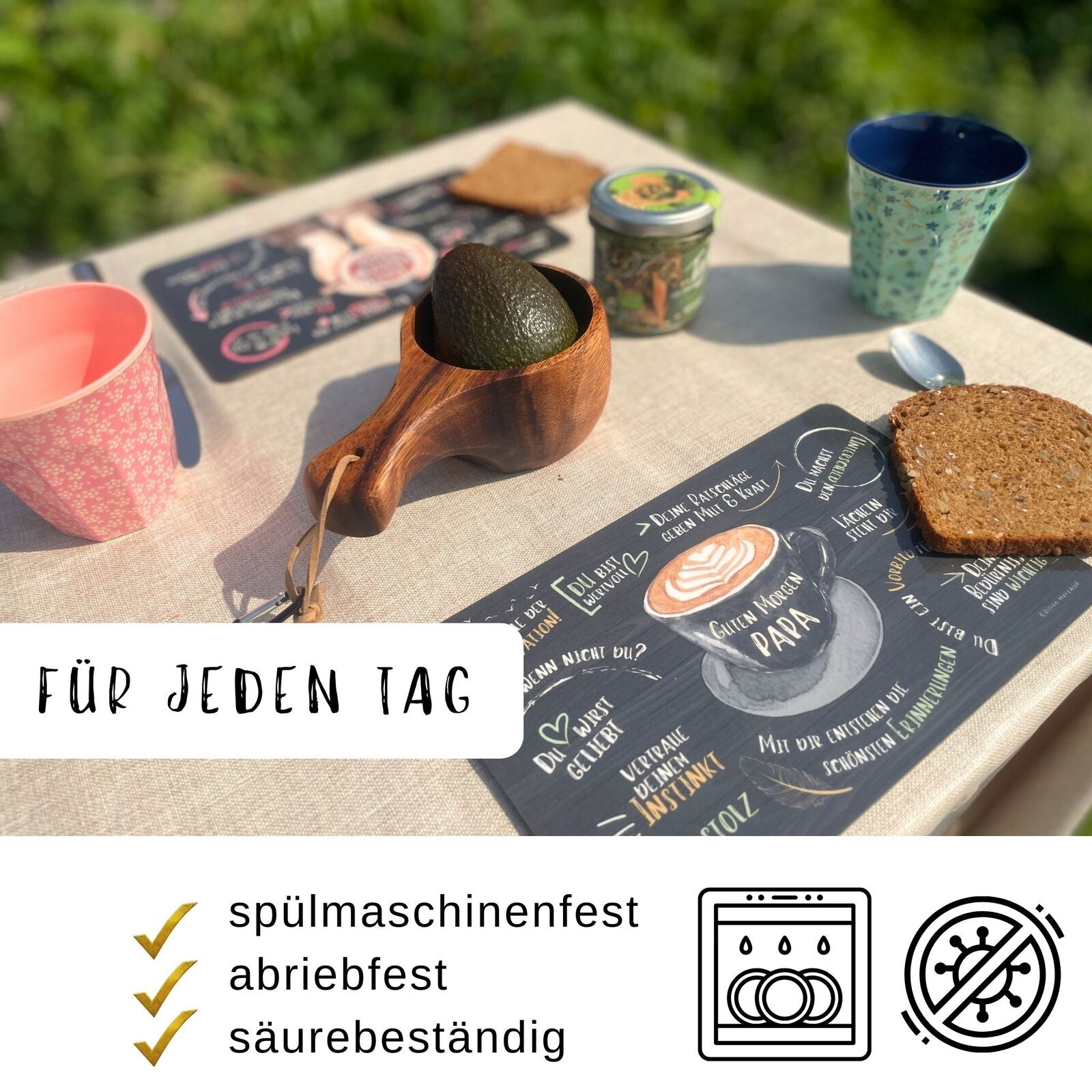 Frühstücksbrettchen Guten Morgen Mama und Papa_jeden Tag
