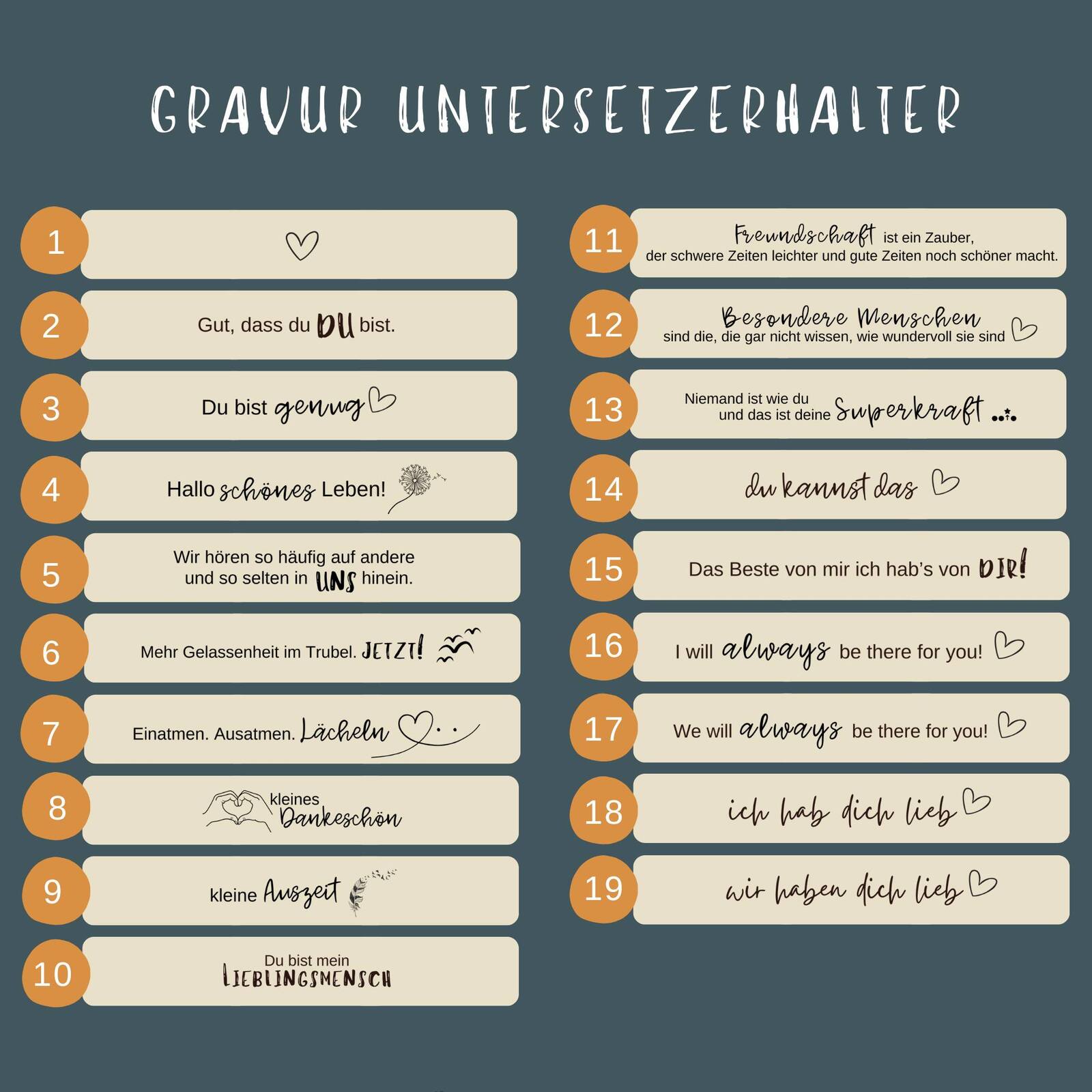 Gravur Untersetzerhalter – Amazon