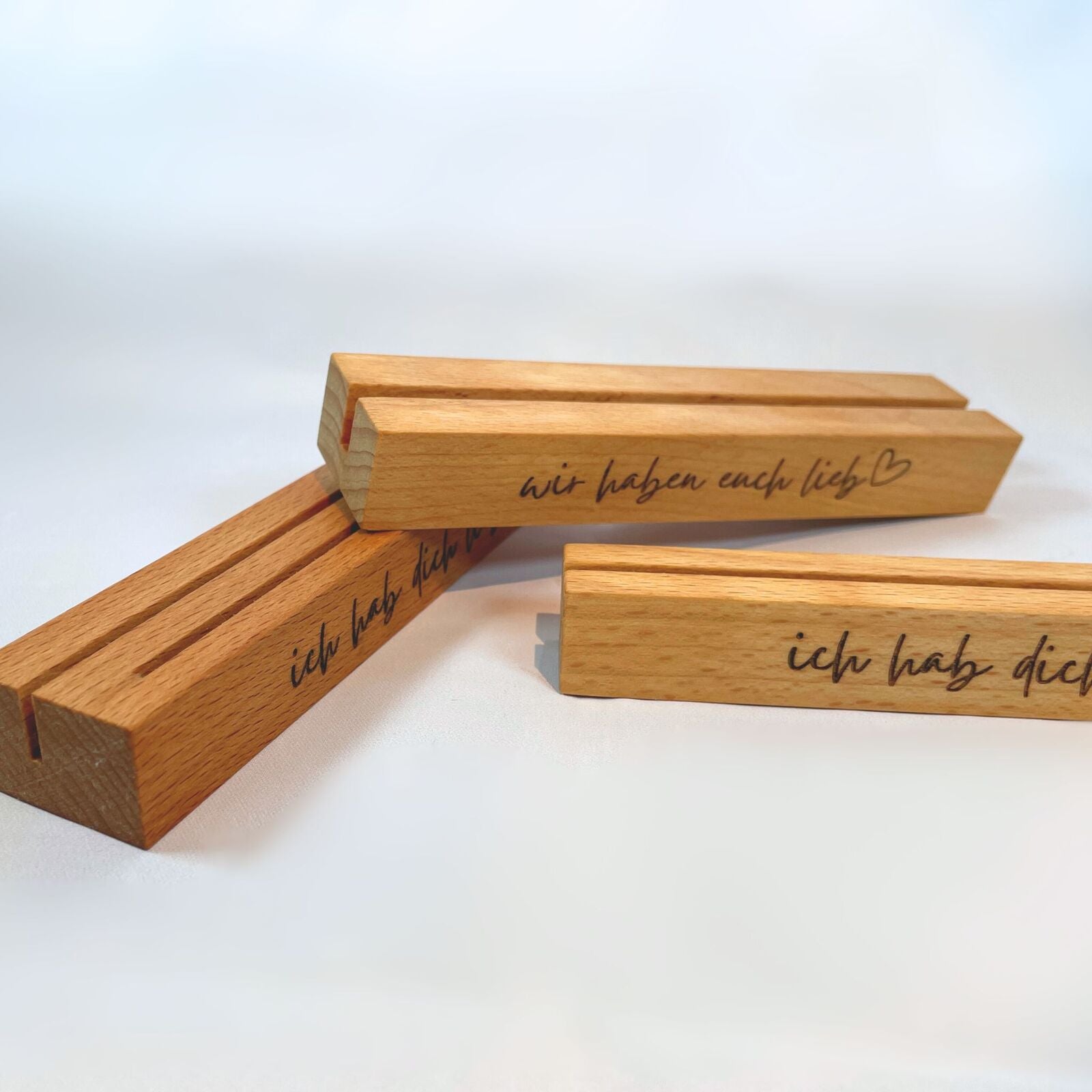Edition Herzauf Frühstücksbrettchen Halter mit Wunsch Gravur