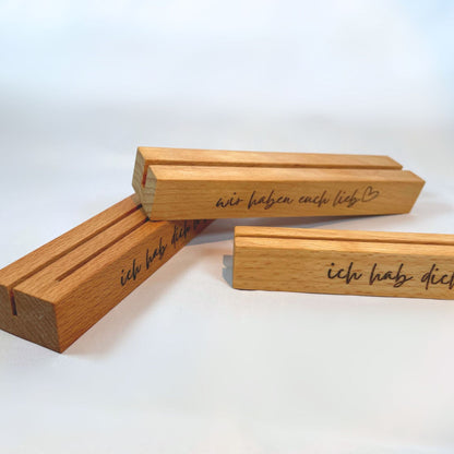 Edition Herzauf Frühstücksbrettchen Halter mit Wunsch Gravur