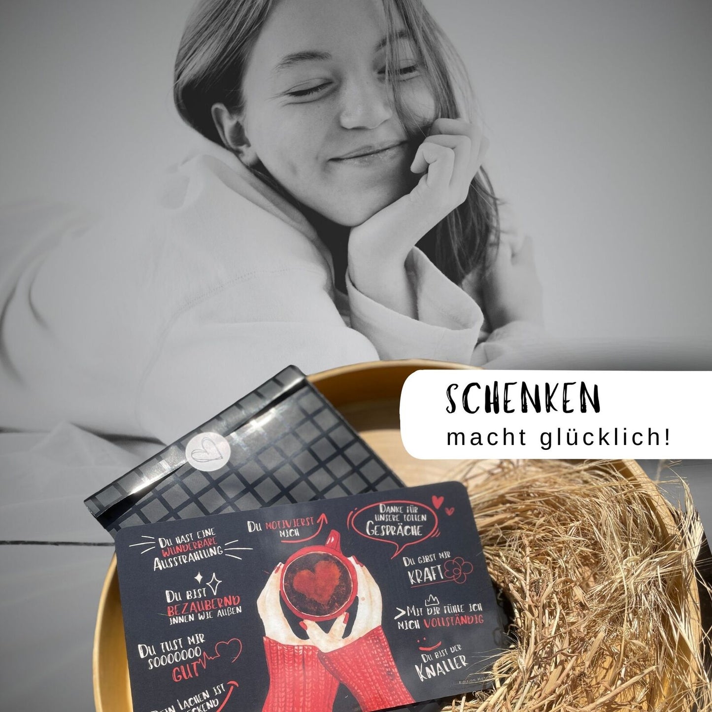 Geschenk für die Freundin oder Lieblingsmensch – Frühstücksbrettchen Du bist in rot  Schenken macht glücklich