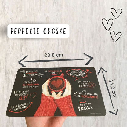 Geschenk für die Freundin oder Lieblingsmensch – Frühstücksbrettchen Du bist in rot perfekte Größe