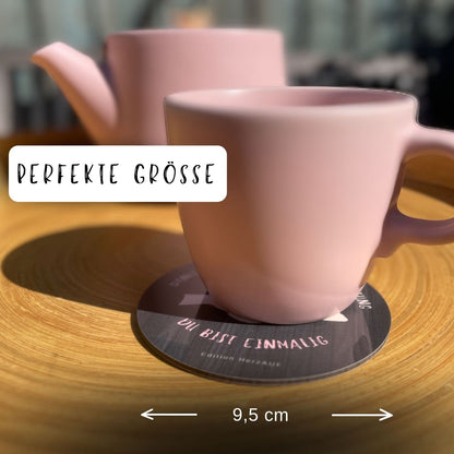 Kleines Danke Geschenk – Getränke Untersetzer Liebevolle Begleitung – Teeuntersetzer – Größe