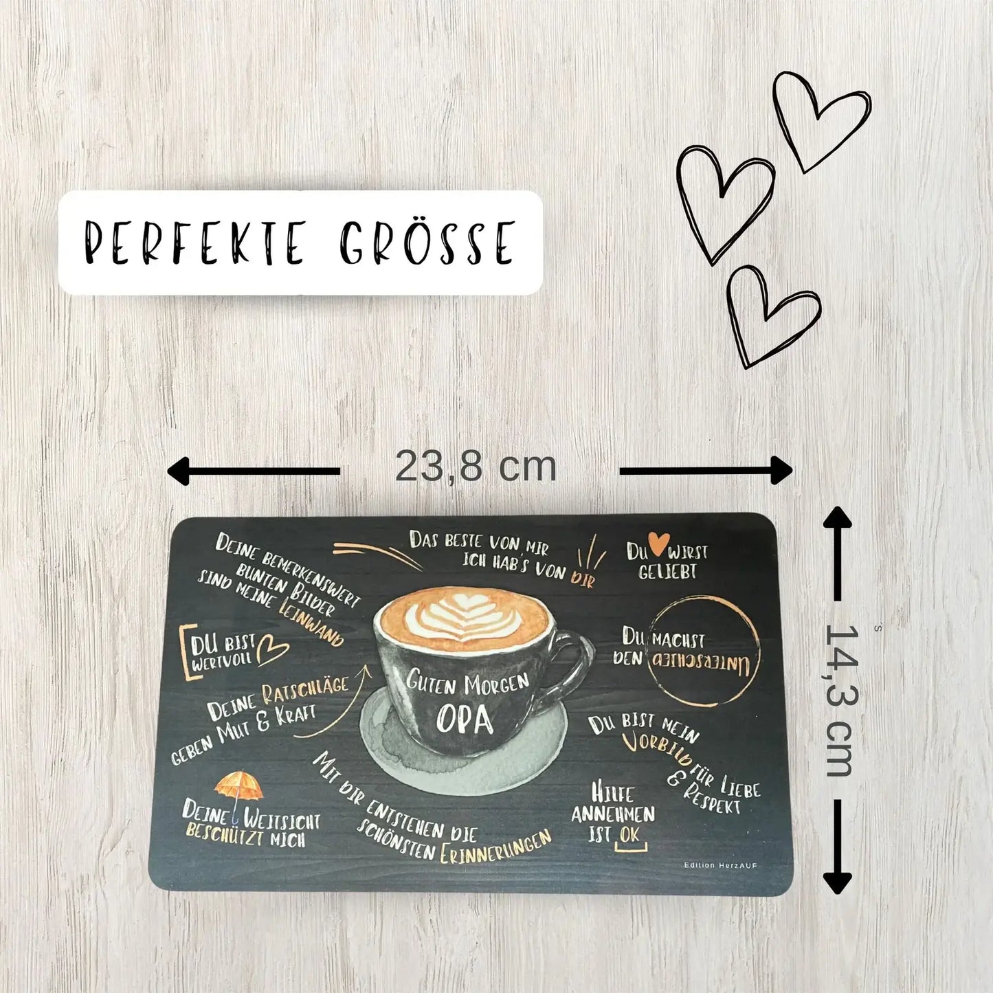 Grühstücksbrettchen für Opa - perfekte Größe