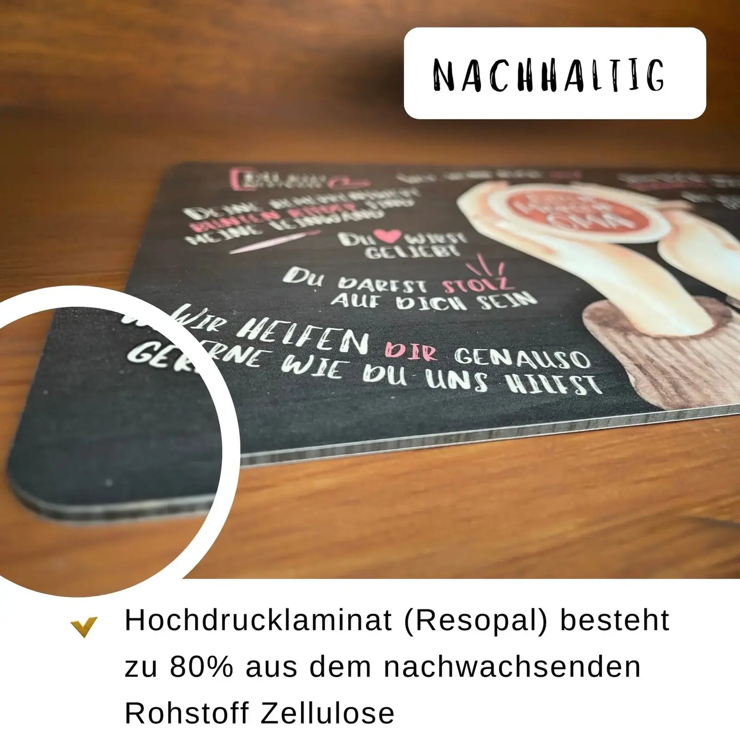 Geschenk für die Eltern_ Frühstücksbrettchen für Mama und Papa – Guten Morgen nachhaltig Resopal
