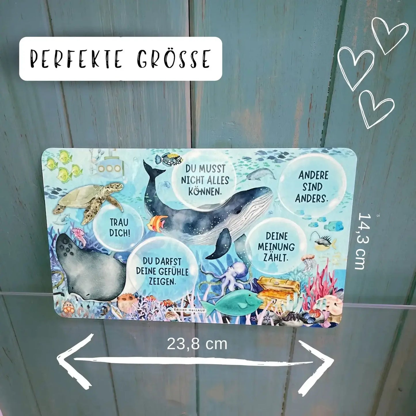 Geschenk für Kinder – Frühstücksbrettchen Unterwasserwelt Größe