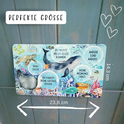 Geschenk für Kinder – Frühstücksbrettchen Unterwasserwelt Größe