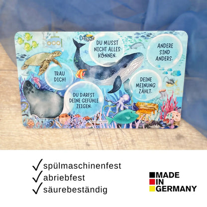 Geschenk für Kinder – Frühstücksbrettchen Unterwasserwelt – spülmaschinenfest