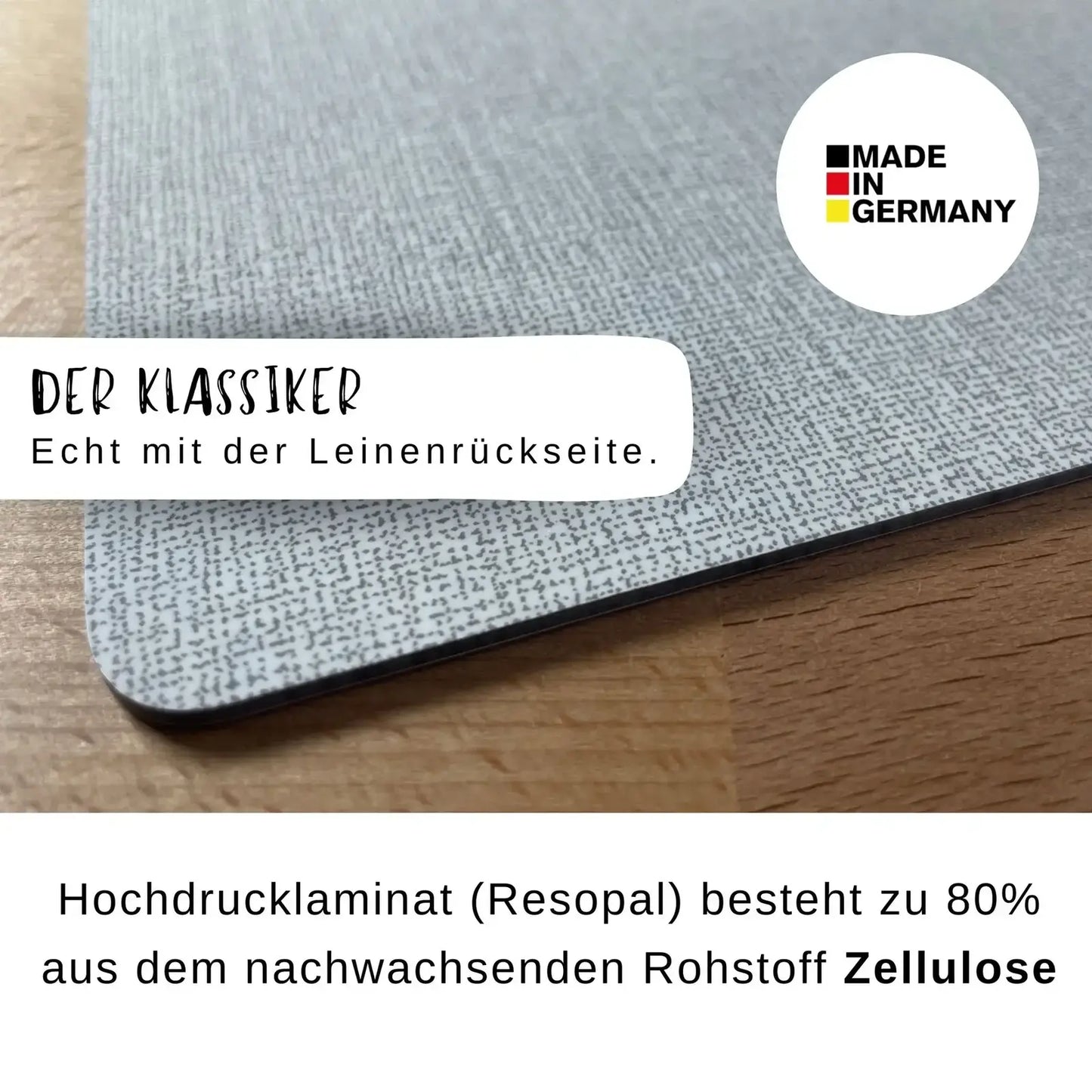 Frühstücksbrettchen Du bist nicht allein – Geschenk für Senioren – Leinenrückseite