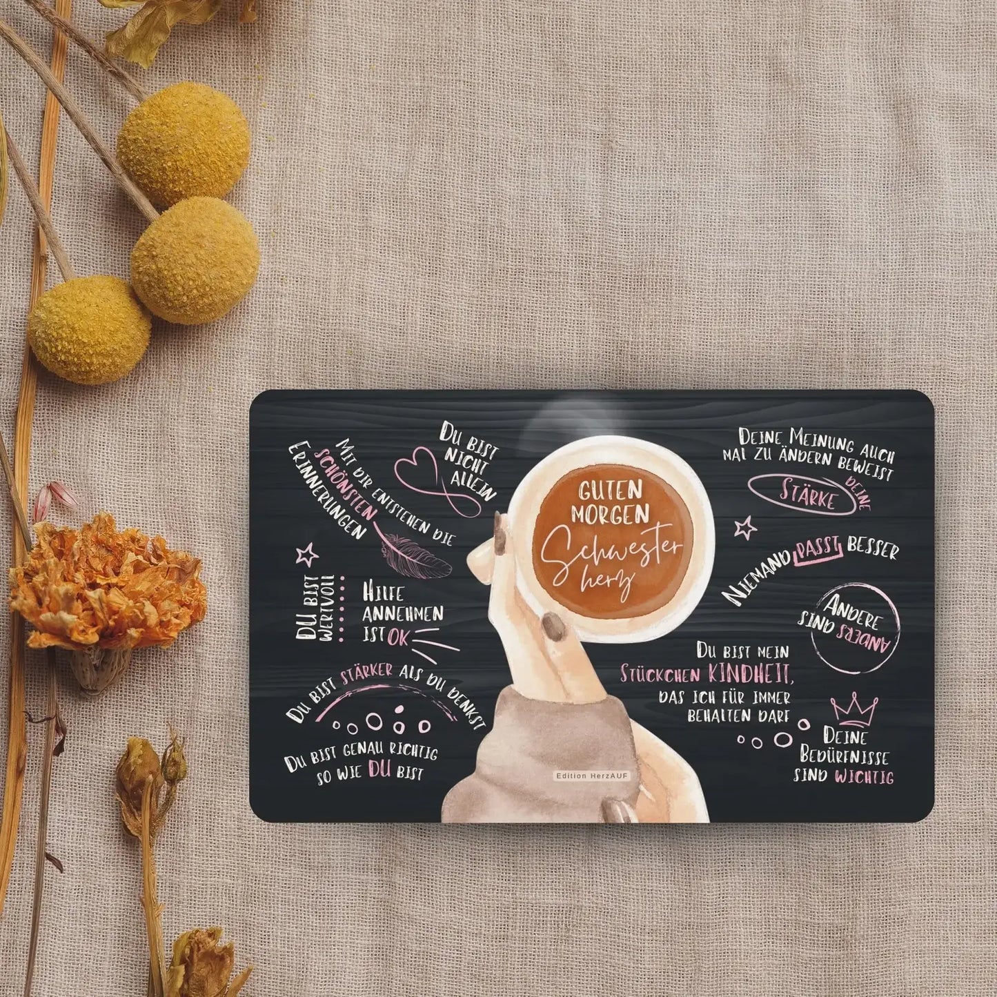 Frühstücksbrettchen Guten Morgen Schwesterherz – Geschenk für Schwester (3)