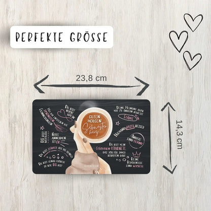 Frühstücksbrettchen Guten Morgen Schwesterherz – Geschenk für Schwester – Größe
