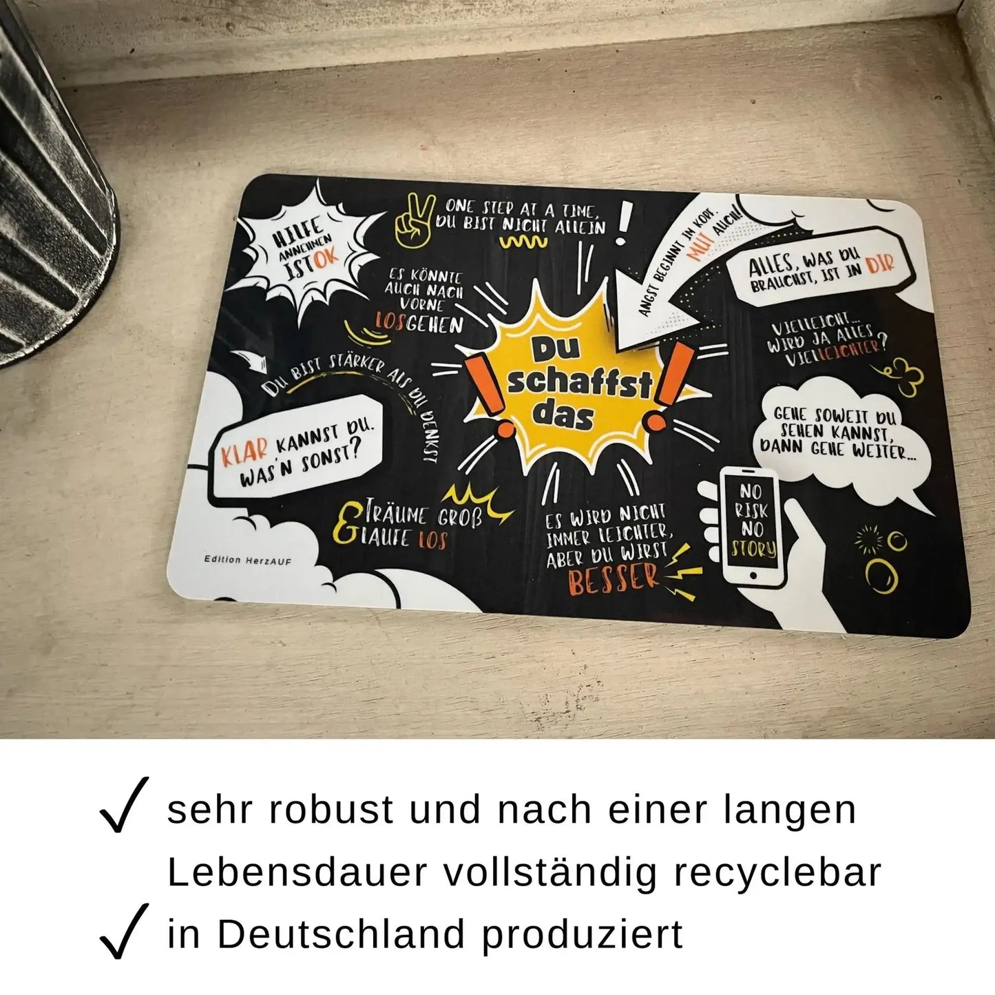 Frühstücksbrettchen Du schaffst das Comic – Du schaffst das Geschenk für Jugendliche – made in Germany