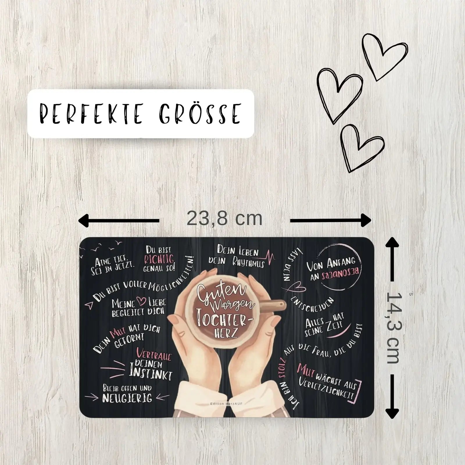 Frühstücksbrettchen Guten Morgen Tochterherz - Geschenk Tochter von Mama