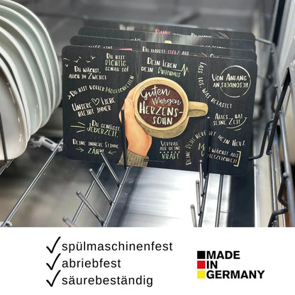 Frühstücksbrettchen "Guten Morgen Herzenssohn" - Geschenk für Sohn spülmaschinenfest