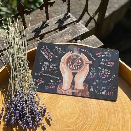 Frühstücksbrettchen: Guten Morgen Lieblingstante - Geschenk für Tante