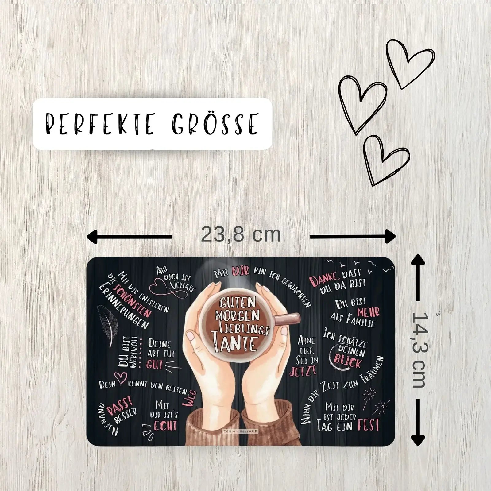 Frühstücksbrettchen: Guten Morgen Lieblingstante - Geschenk für Tante - perfekte Größe