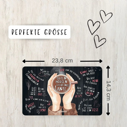 Frühstücksbrettchen: Guten Morgen Lieblingstante - Geschenk für Tante - perfekte Größe
