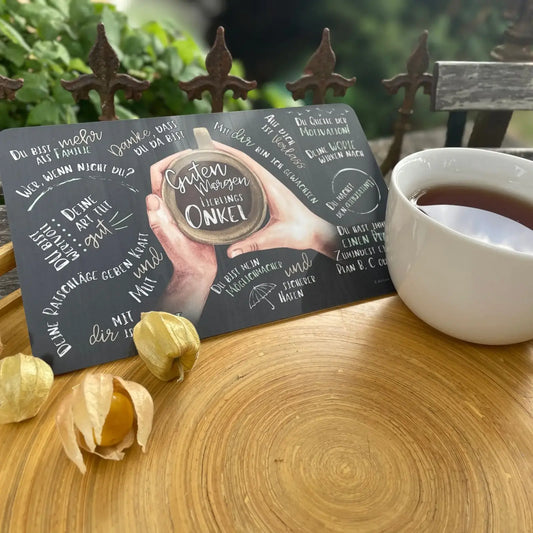 Frühstücksbrettchen "Guten Morgen Lieblingsonkel" - Geschenk für Onkel