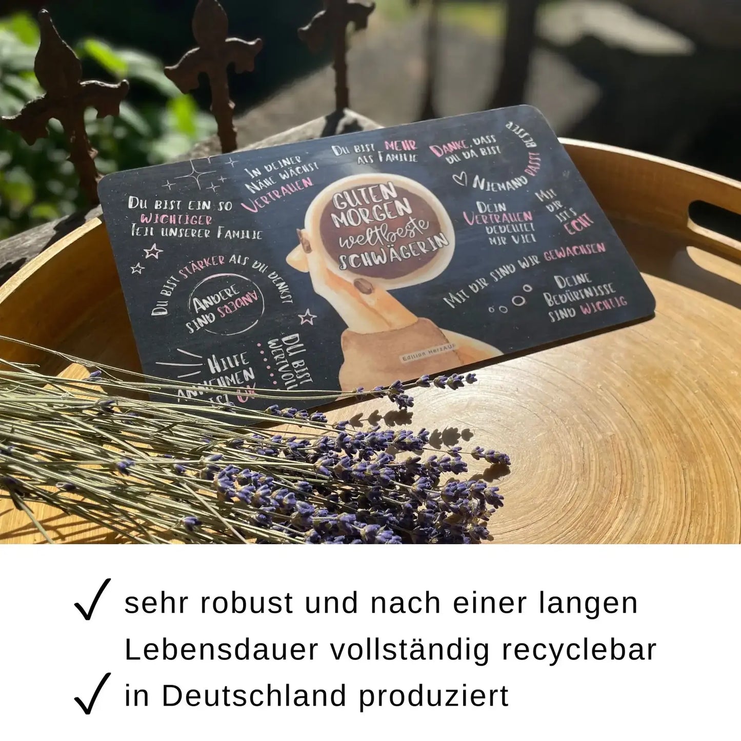 Frühstücksbrettchen Guten Morgen weltbeste Schwägerin - Schwägerin Geschenk robust