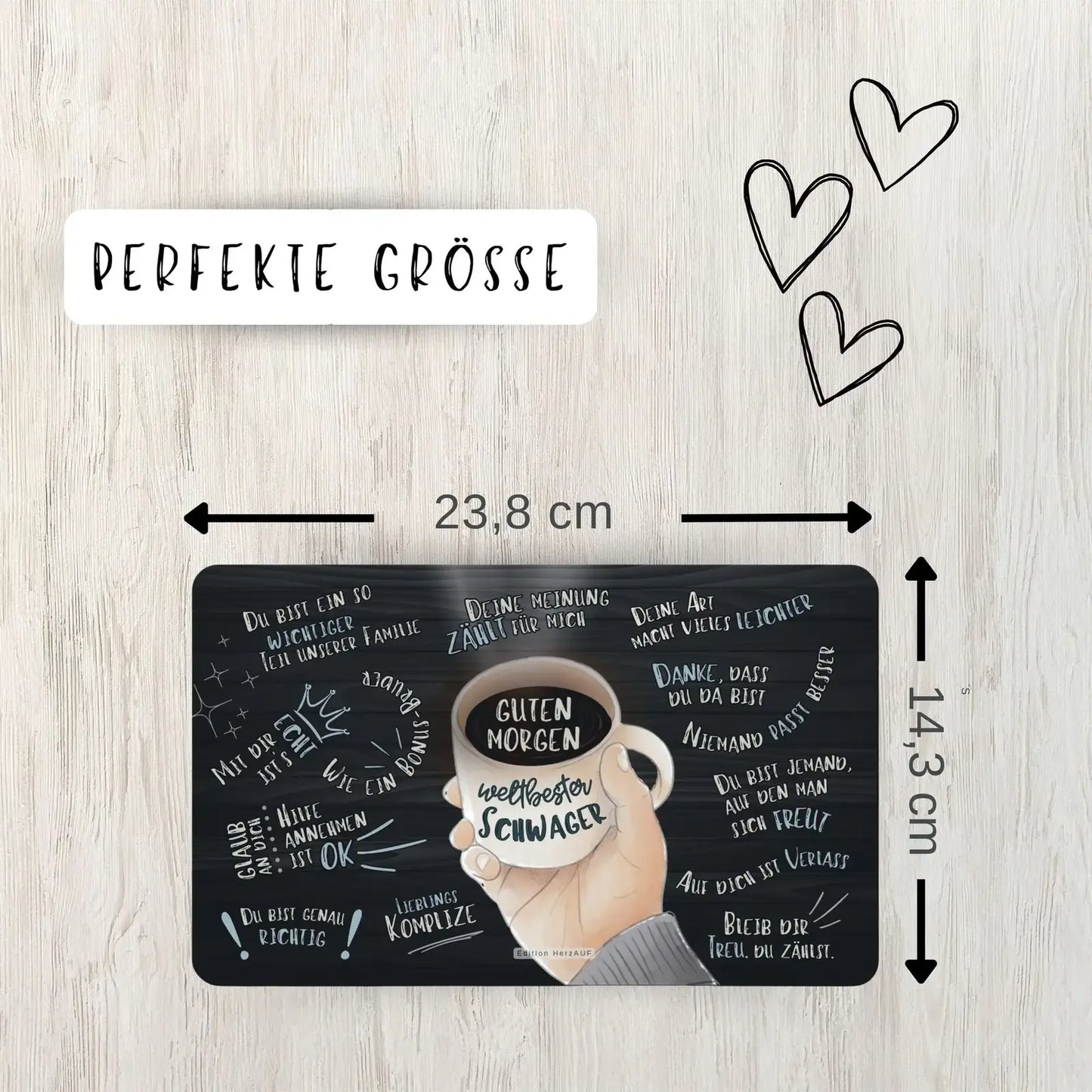 Frühstücksbrettchen Guten Morgen weltbester Schwager - Geschenk für Schwager perfekte Größe