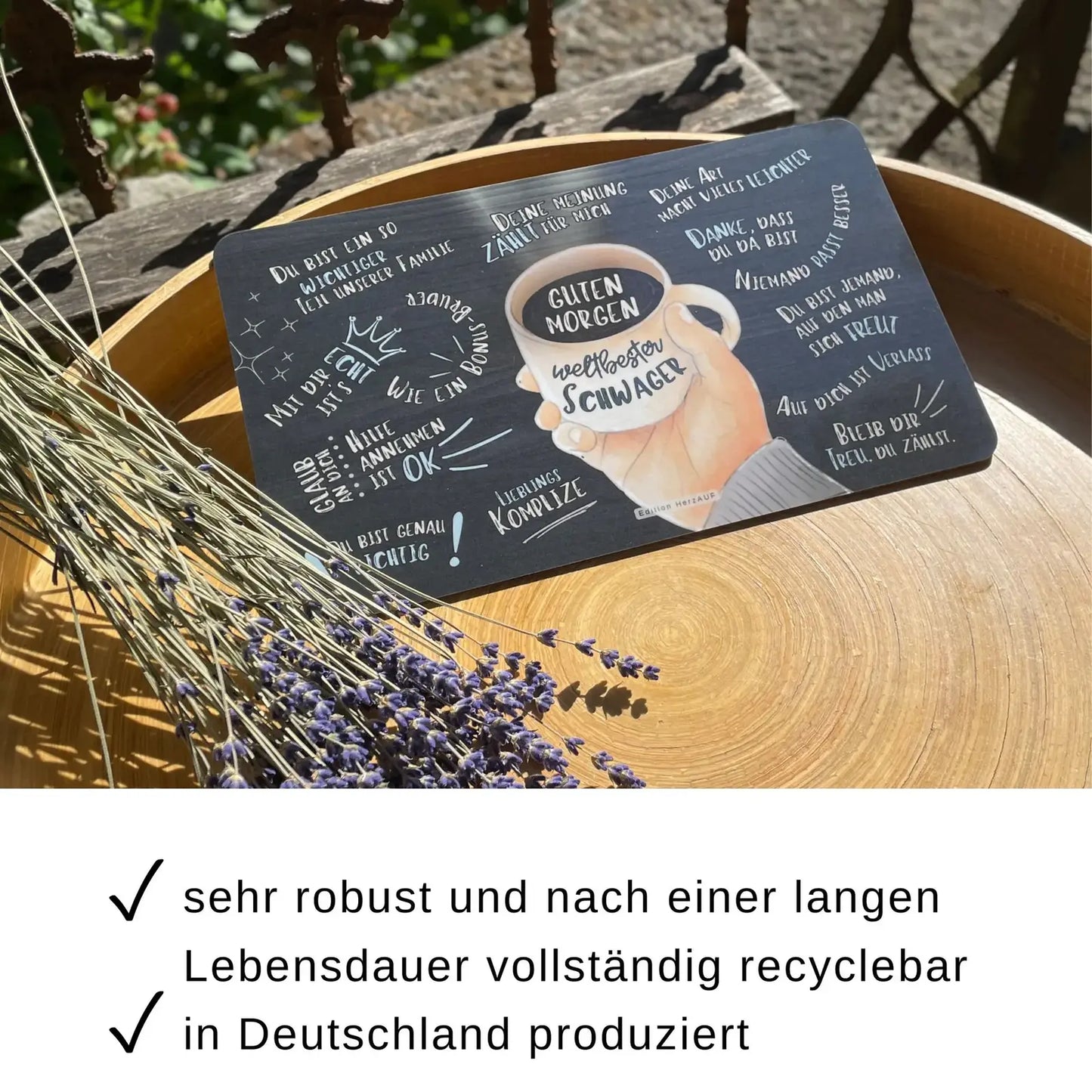 Frühstücksbrettchen Guten Morgen weltbester Schwager - Geschenk für Schwager robust