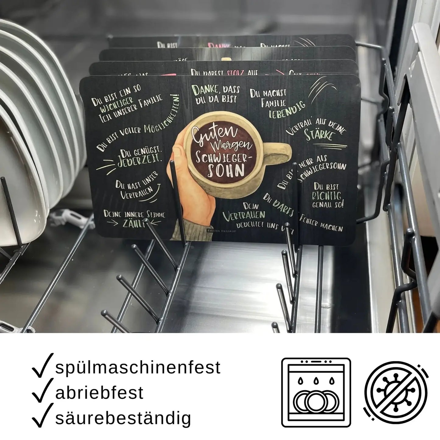 Frühstücksbrettchen Guten Morgen Schwiegersohn - Geschenk für Schwiegersohn spülmaschinenfest