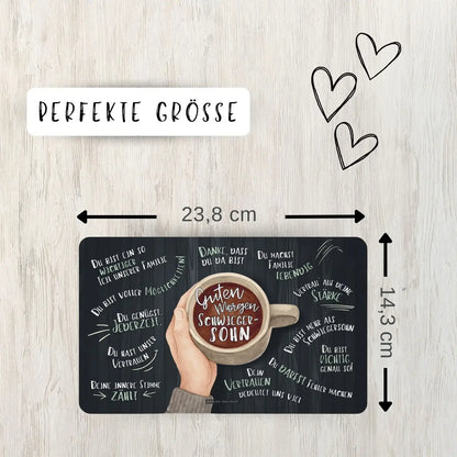 Frühstücksbrettchen Guten Morgen Schwiegersohn - Geschenk für Schwiegersohn perfekte Größe