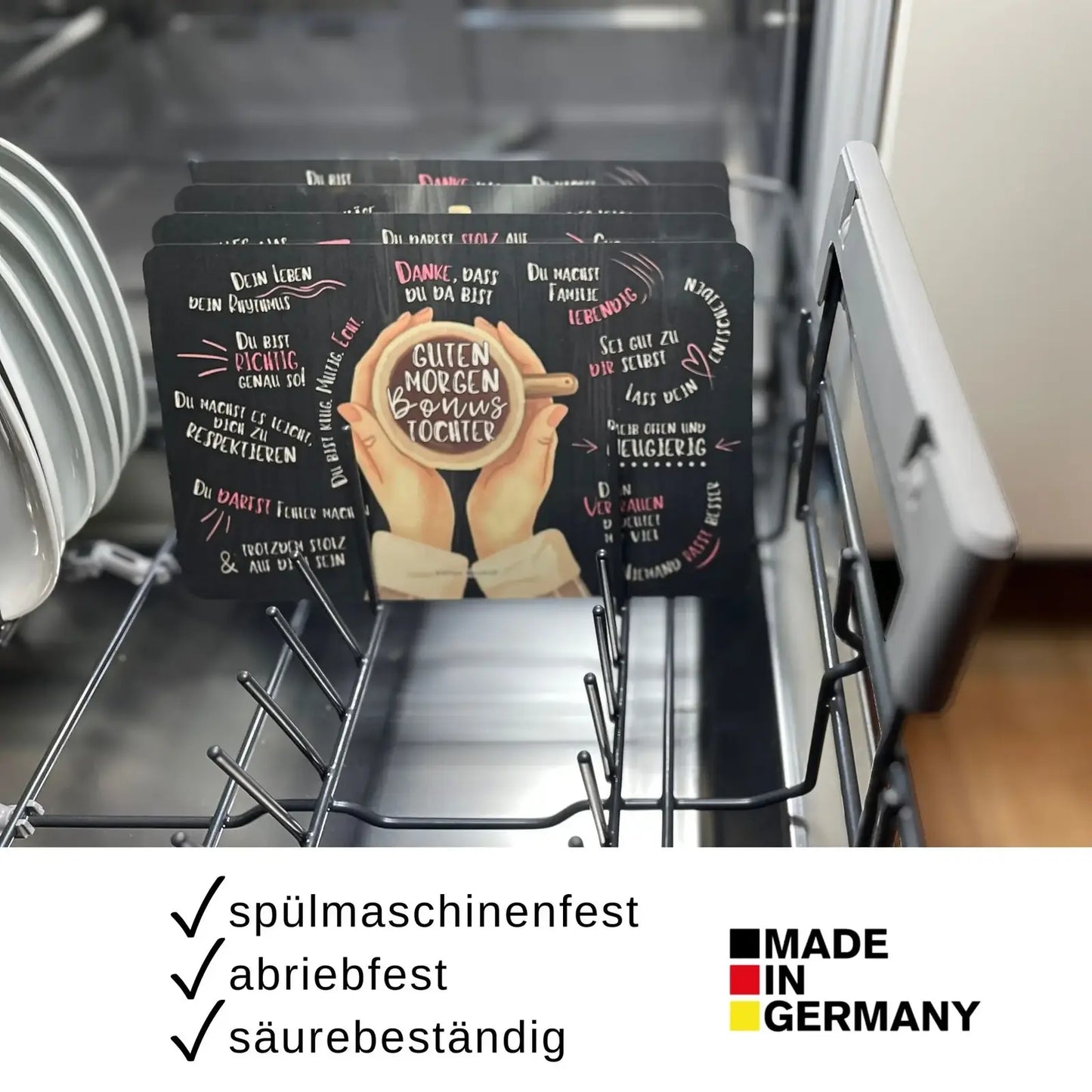 Frühstücksbrettchen Guten Morgen Bonustochter - Stieftochter Geschenk spülmaschinenfest