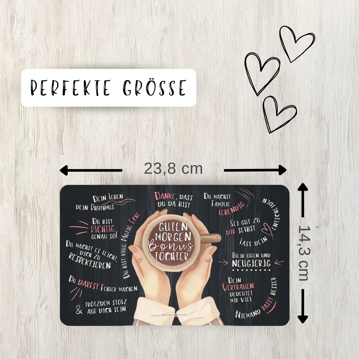 Frühstücksbrettchen Guten Morgen Bonustochter - Stieftochter Geschenk perfekte Größe