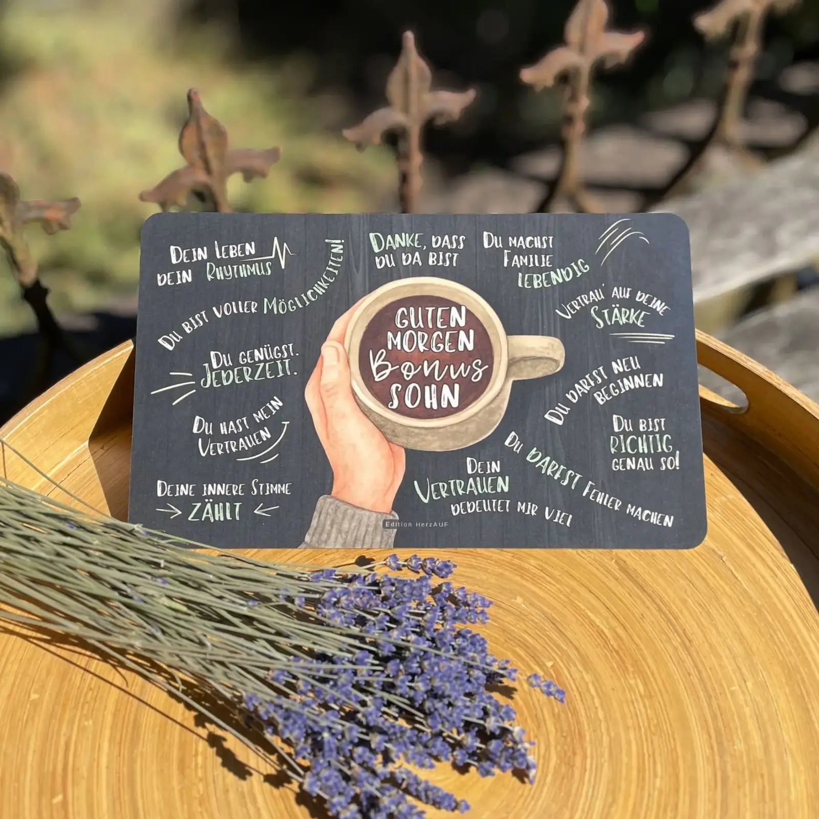 Frühstücksbrettchen Guten Morgen Bonussohn - Stiefsohn Geschenk
