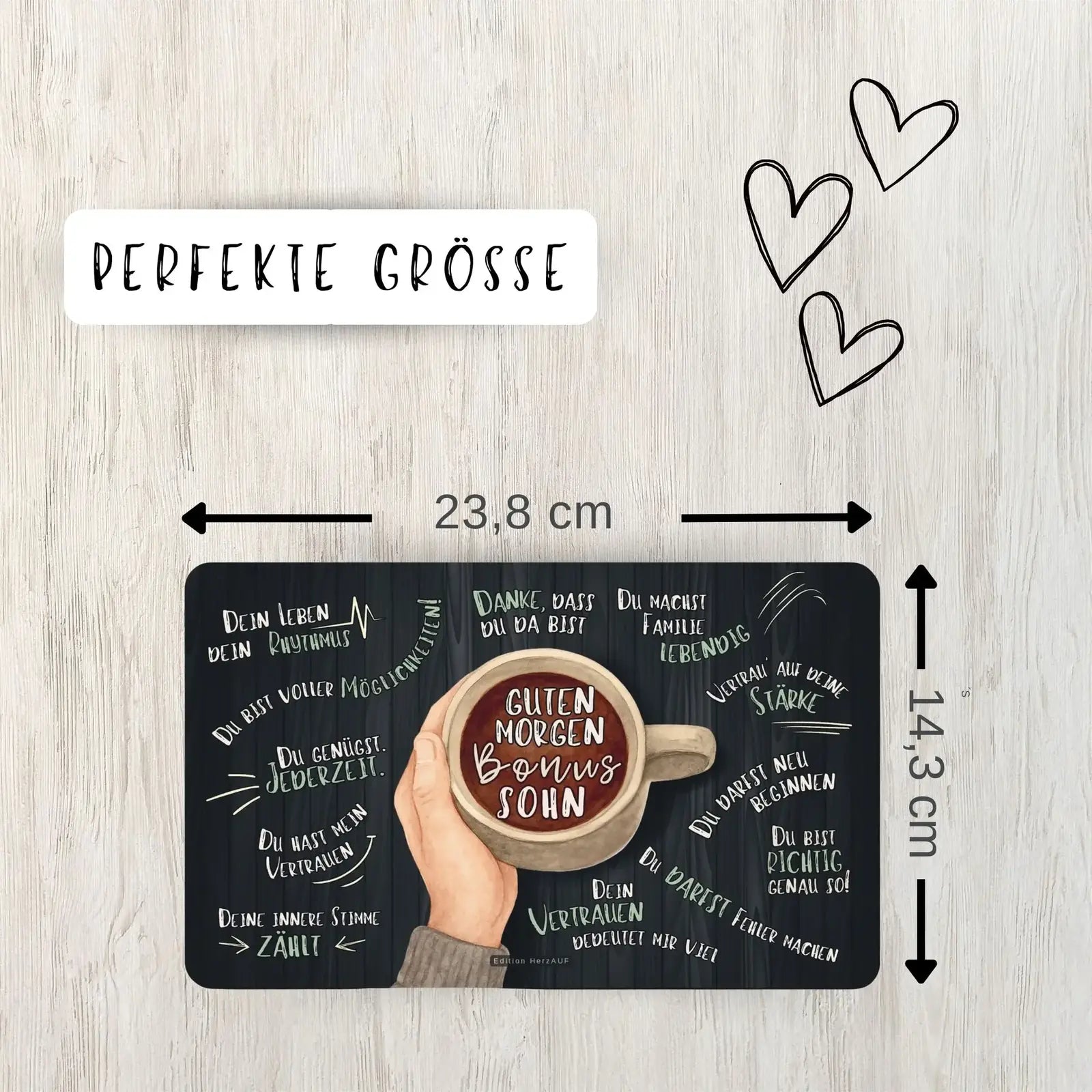 Frühstücksbrettchen Guten Morgen Bonussohn - Stiefsohn Geschenk - perfekte Größe