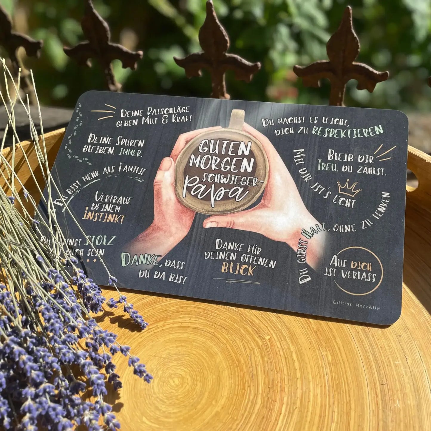 Frühstücksbrettchen "Guten Morgen Schwiegerpapa“ - Schwiegerpapa Geschenk