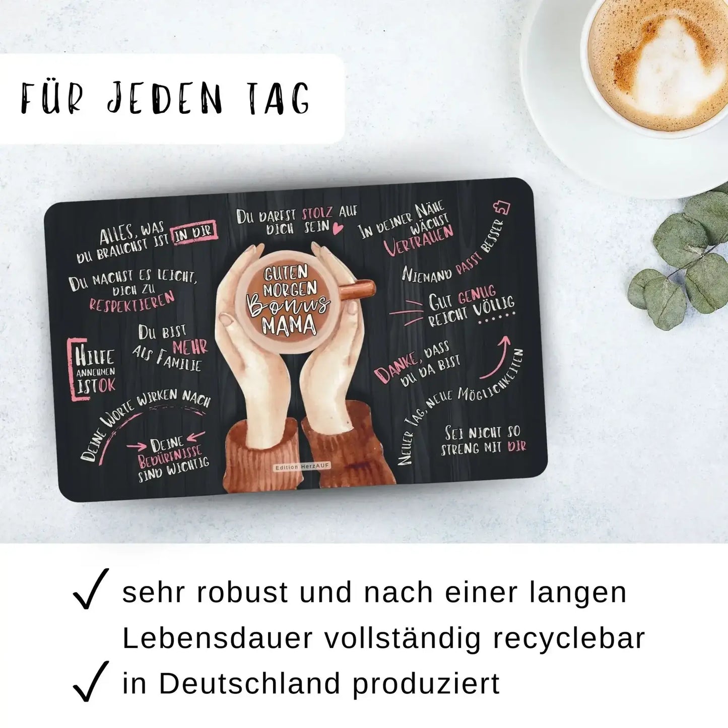 Frühstücksbrettchen Guten Morgen Bonusmama - Stiefmutter Geschenk robust