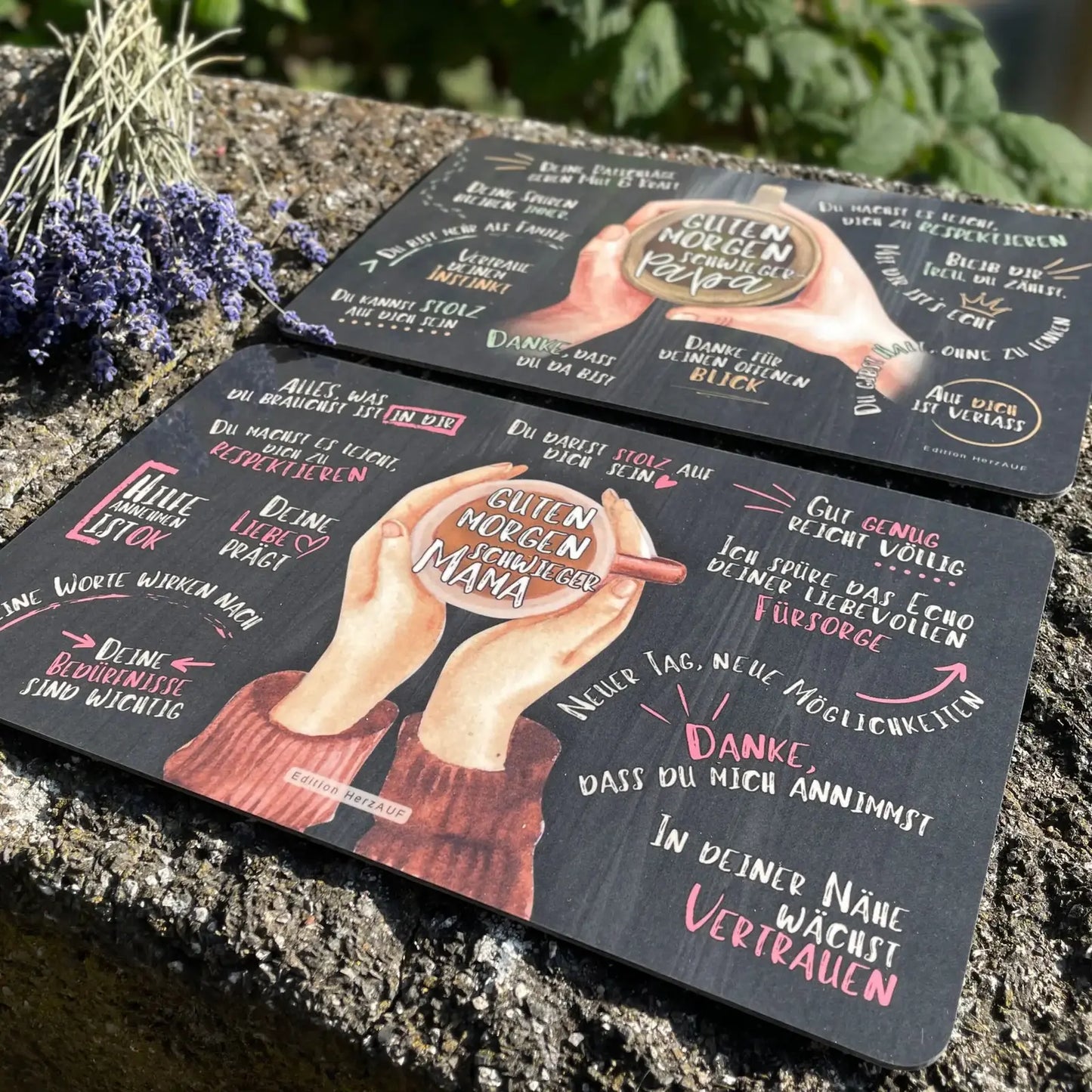 Frühstücksbrettchen "Guten Morgen Schwiegermama und Schwiegerpapa“ - Schwiegereltern Geschenk